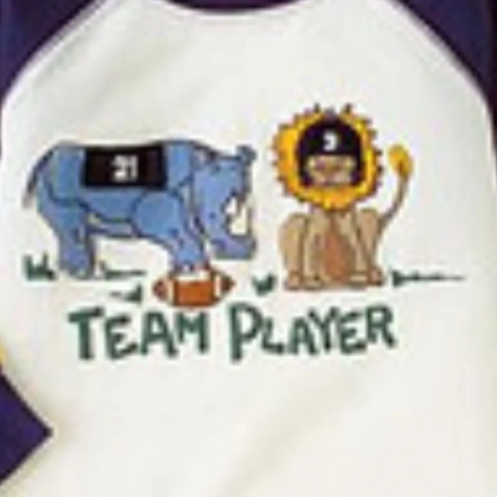 NWT Gymboree Varsity Football 2007 Rhino Lion Team Player Long Sleeve Shirt 2T